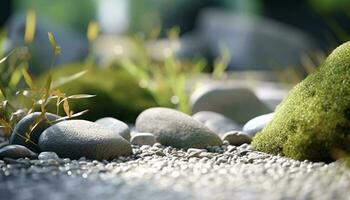 rocas y plantas en naturaleza ai generado foto