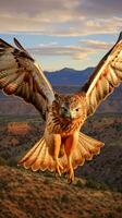 A majestic bird of prey soaring through the sky AI Generated photo