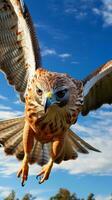 un majestuoso pájaro en vuelo, exhibiendo sus magnífico envergadura ai generado foto