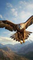 A majestic bird soaring above breathtaking mountain landscape AI Generated photo