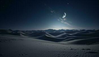 A moonlit desert landscape AI Generated photo