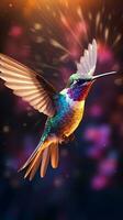 a colorful bird flying AI Generated photo