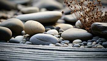 a group of rocks on a surface AI Generated photo