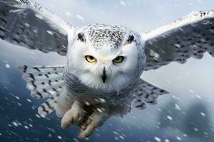 an owl in the snow AI Generated photo