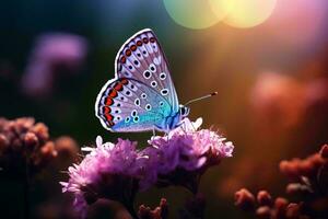a butterfly on a flower AI Generated photo