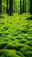 a green forest with moss AI Generated photo