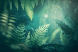 Fern plant in fairy forest. Neural network AI generated photo