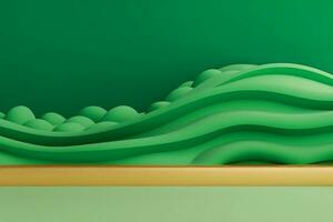 Green and gold abstract background. Neural network AI generated photo