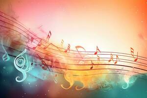 Multicolored musical abstract background. Neural network AI generated photo
