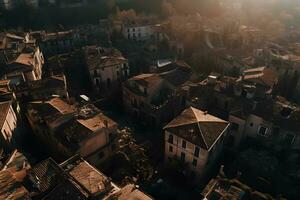 Panorama aerial view of ancient Rome. Neural network AI generated photo