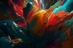 Iridescent acrylic drops abstract background. Neural network AI generated photo