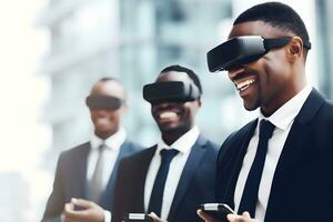 VR, business meeting conference. Neural network AI generated photo