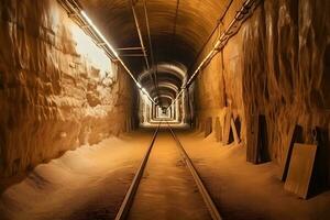 Salt mines underground. Neural network AI generated photo