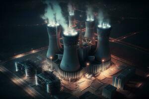 Futuristic nuclear power plant. Neural network AI generated photo