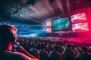cyber sport event. Neural network AI generated photo