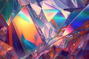 Beautiful abstract background of colored crystals. Neural network AI generated photo