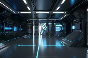 Inside the space shuttle. Neural network AI generated photo