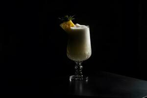 Pina colada and pineapple cocktail. Neural network AI generated photo