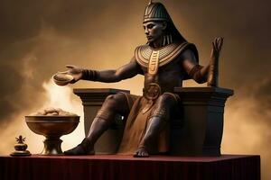 antiguo egipcio faraón estatua. neural red ai generado foto