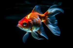 goldfish on a dark background. Neural network AI generated photo