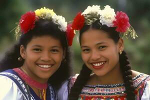 Brazilian girls enjoying Carnaval festival in Brazil. Neural network AI generated photo