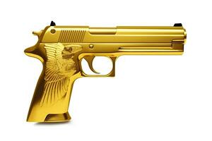 Desert Eagle gun on white background. Neural network AI generated photo
