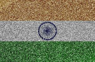 India bandera representado en muchos pequeño brillante lentejuelas vistoso festival antecedentes para fiesta foto