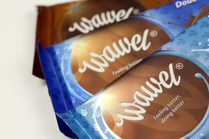KHARKOV, UKRAINE - JANUARY 3, 2021 Wawel chocolate production. Wawel is polish confectionery company producing chocolates and snacks founded in 1898 in Krakow, Poland photo