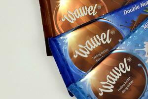 KHARKOV, UKRAINE - JANUARY 3, 2021 Wawel chocolate production. Wawel is polish confectionery company producing chocolates and snacks founded in 1898 in Krakow, Poland photo