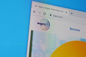 Homepage of wipro website on the display of PC, url - wipro.com. photo