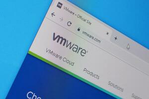 Homepage of vmware website on the display of PC, url - vmware.com. photo