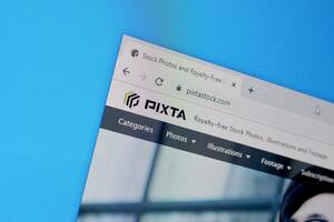 Homepage of pixta website on the display of PC, url - pixtastock.com. photo