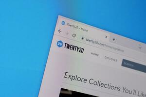 Homepage of twenty20 website on the display of PC, url - twenty20.com. photo