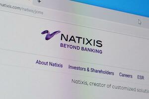 Homepage of natixis website on the display of PC, url - natixis.com. photo