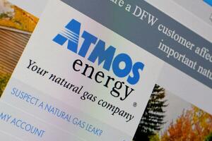 Homepage of atmosenergy website on the display of PC, url - atmosenergy.com. photo