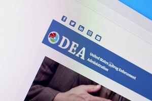 Homepage of dea website on the display of PC, url - dea.gov. photo