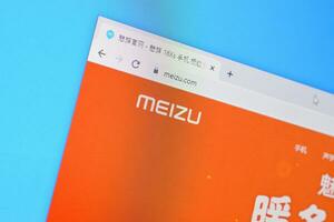 Homepage of meizu website on the display of PC, url - meizu.com. photo