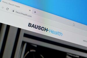 Homepage of bausch health website on the display of PC, url - bauschhealth.com. photo