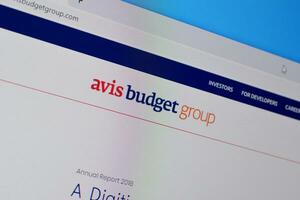 Homepage of avis budget group website on the display of PC, url - avisbudgetgroup.com. photo