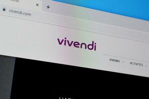 Homepage of vivendi website on the display of PC, url - vivendi.com. photo