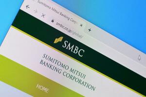 Homepage of smbc website on the display of PC, url - smbc.co.jp. photo