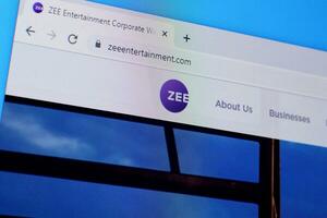 Homepage of zee entertainment website on the display of PC, url - zeeentertainment.com. photo