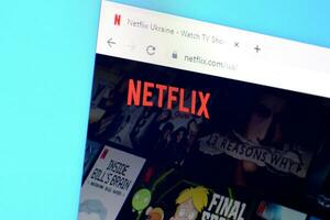Homepage of netflix website on the display of PC, url - netflix.com. photo