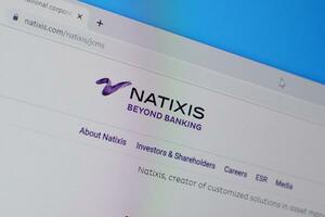 Homepage of natixis website on the display of PC, url - natixis.com. photo