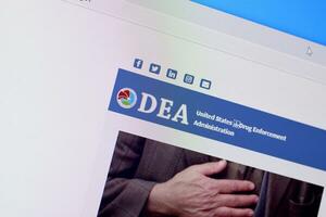 Homepage of dea website on the display of PC, url - dea.gov. photo