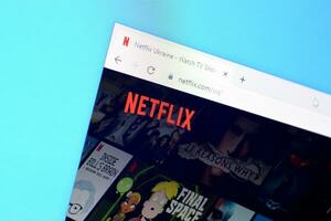 Homepage of netflix website on the display of PC, url - netflix.com. photo