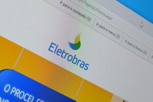 Homepage of eletrobras website on the display of PC, url - eletrobras.com. photo
