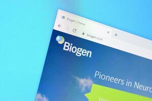 Homepage of biogen website on the display of PC, url - biogen.com. photo