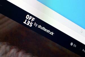 Homepage of offset website on the display of PC, url - offset.com. photo