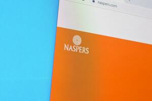 Homepage of naspers website on the display of PC, url - naspers.com. photo